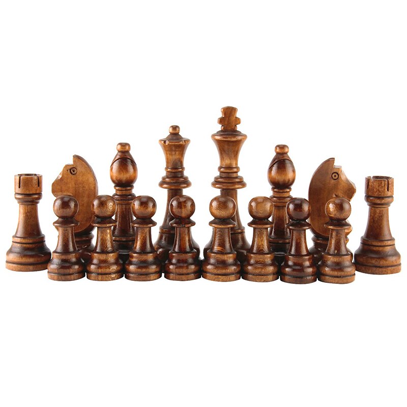Wooden International Chess Game Set Wood Pieces Without Chessboard Interactive Toy Entertainment Chess Game