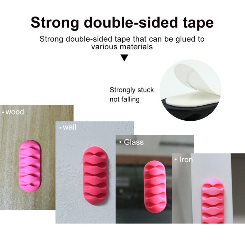 10PCS Suit Round Cable Protector Management Device Organizer Finishing Desktop Silicone Wire Retention Clips Power Cord Winder