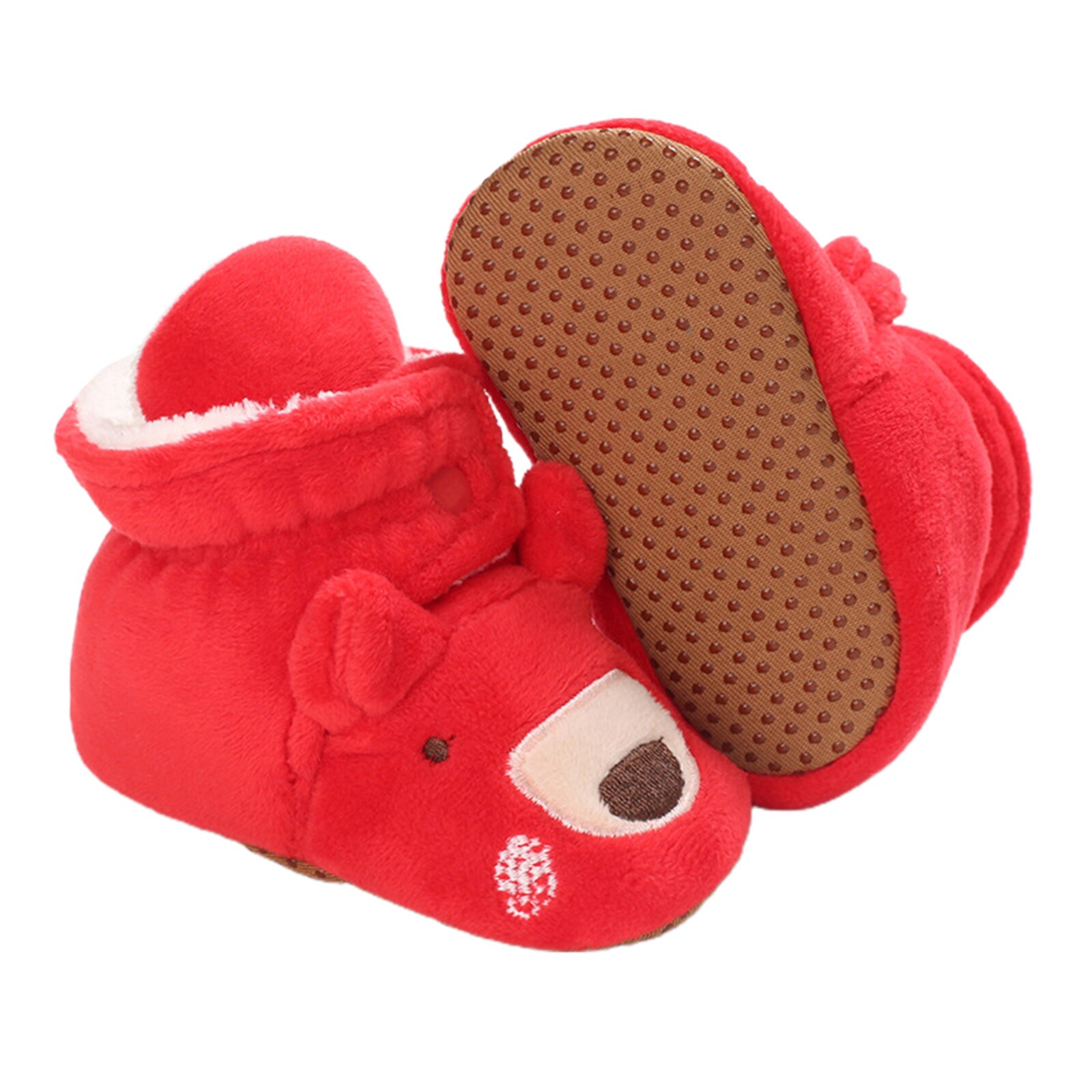 Baby cartoon dieren laarsjes zachte zool winter warme binnenpantoffels peuter eerste loopschoenen met antislip onderkant