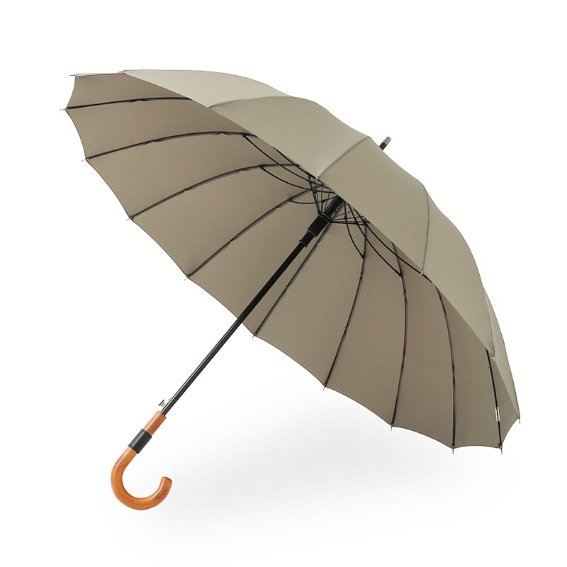 Fallskjerm 16k lang paraply menn virksomhet japansk sterk stor paraply regn kvinner guarda chuva store golf paraplyer vindtett: Khaki