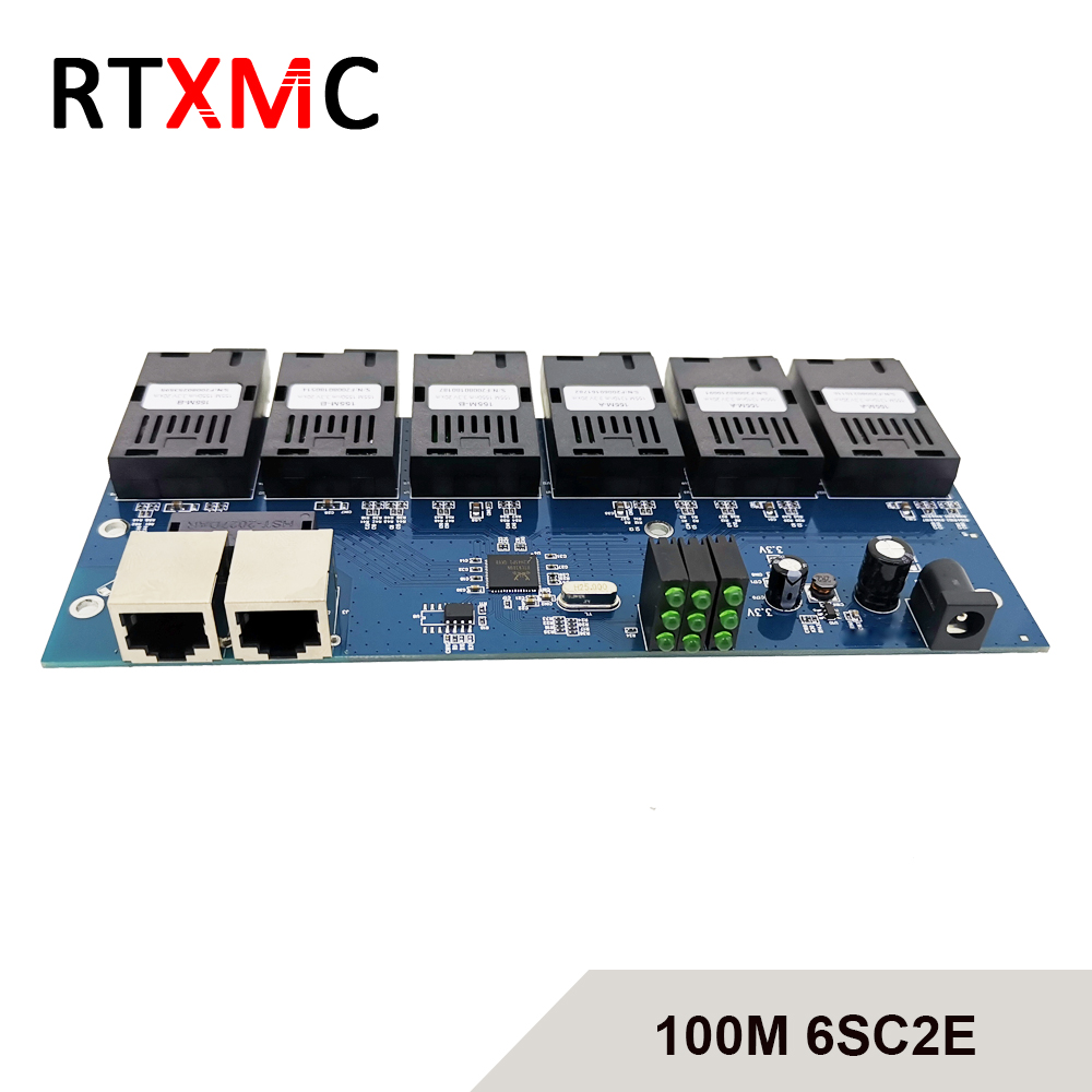 6F2E 10/100M Fast Ethernet Fiber Media Converter Switch Optische Adapter Box Ml350 Ar Condicionado Portátil Raspberry Pi fibre O