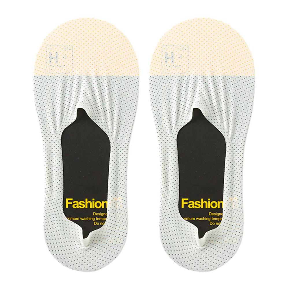 Calzini antiscivolo invisibili in silicone no mostrare pantofole estive ultrasottili traspiranti calzini da barca a taglio basso in seta di ghiaccio tinta unita: bianca