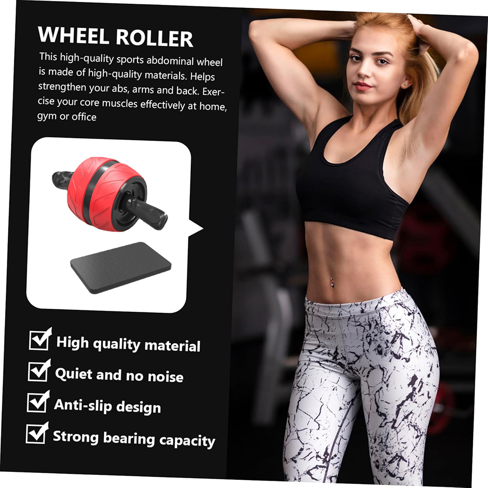 Rouleau Ab à rebond, roue abdominale saine avec tapis de genou, équipement d'entraînement Abs pour la gymnastique à domicile, entraînement de force physique