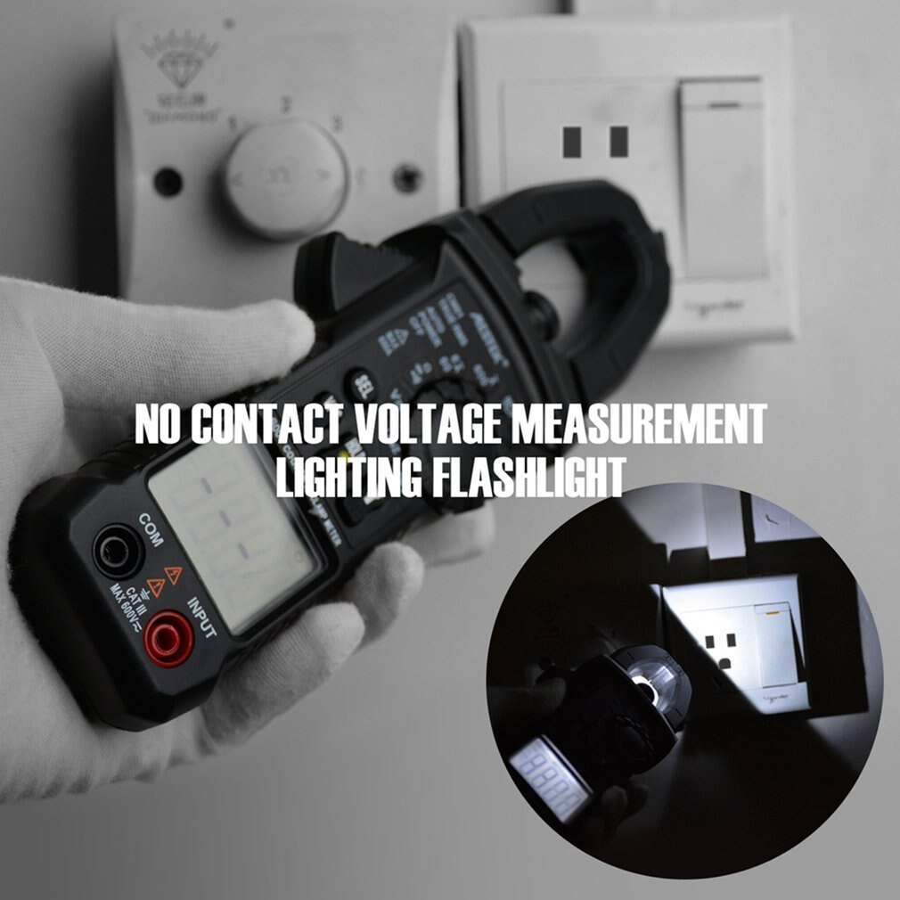 MESTEK CM81 Digital Clamp Meter True RMS Multimeter 5999 Counts AC/DC Volt Amp Ohm LowZ NCV Diode Tester with Flashlight