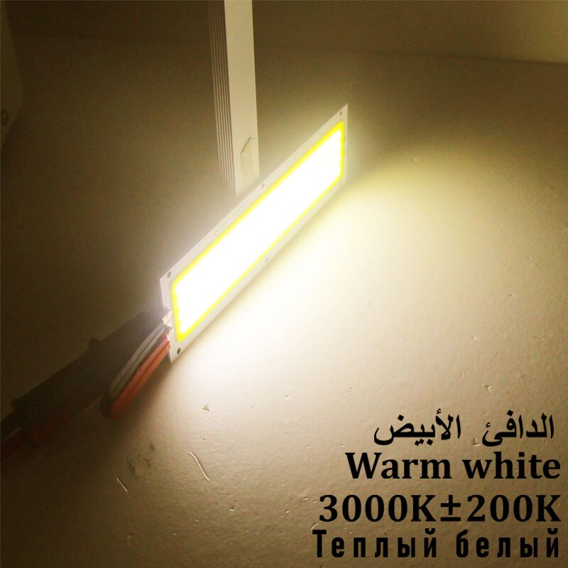 120*36Mm Ultra Heldere 1300LM 12W Cob Led Light Strip 12V Dc Voor Diy Autolichten werk Lampen Thuis Lampen Bar Cob Chip: Warm White 3000K