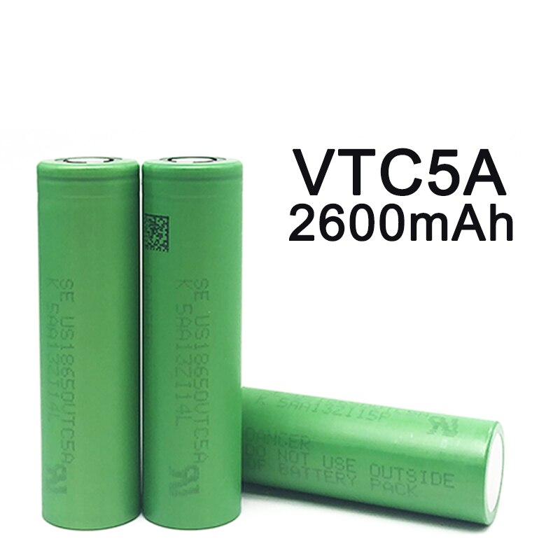 100% Original 18650 2600mAh 25A 3.7v Rechargeable Li-ion Battery VTC5A 18650 Flat/button Top for Power Tools/flashlights