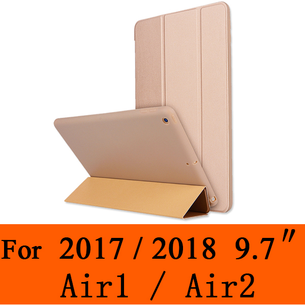 Rovtop Case Cover For iPad 9.7 Air 2 Air 1 Pro 10.5 Case Silicone Soft Leather Smart Case Cover for Generation Funda: Light Gold 9.7inch