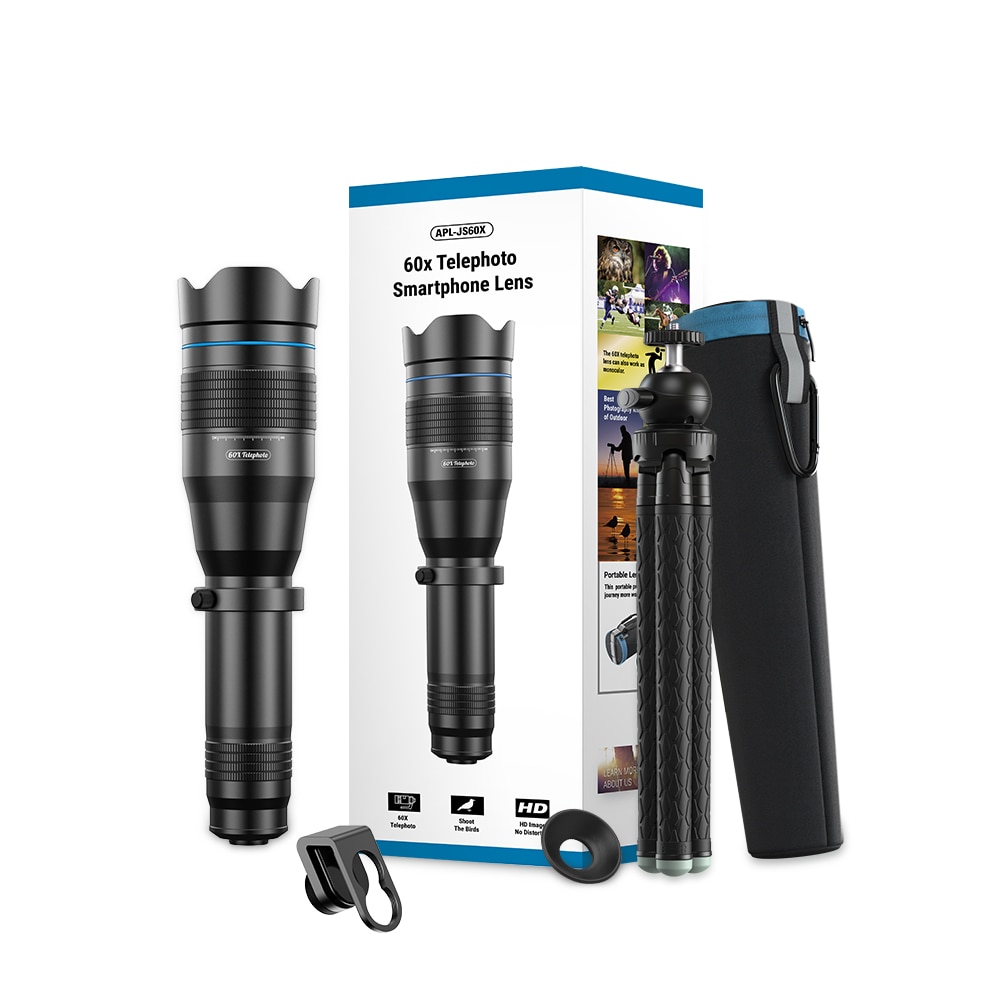 APEXEL 28x/36x/60x HD Telephoto Zoom Smartphone Monocular Telescope Camping Phone Telephoto Lens for Xiaomi/Samsung/Android