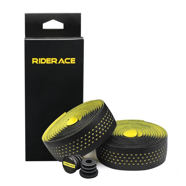Taśma na kierownicę roweru miękka oddychająca taśma barowa Eva Pu taśma tłumiąca drgania antywibracyjne z 2 zaślepka robić kierownicy części rowerowe: żółty