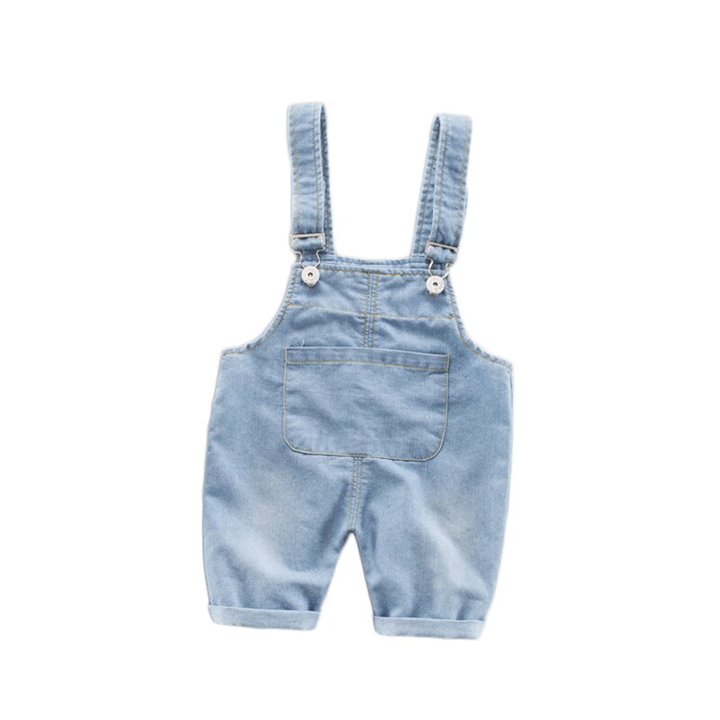 Småbørn baby drenge piger overalls blå denimbukser selebukser børn bomuld elastiske denimbukser overalls bukser