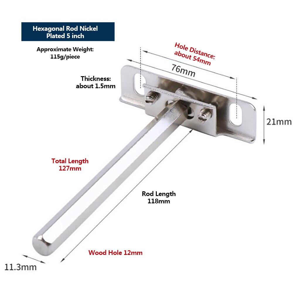 2Pcs DIY Invisible Floating Shelf Brackets Adjustable Blind Shelf Floating Support Brackets Concealed Mount for Home Wall: Hexagonal-5 inch