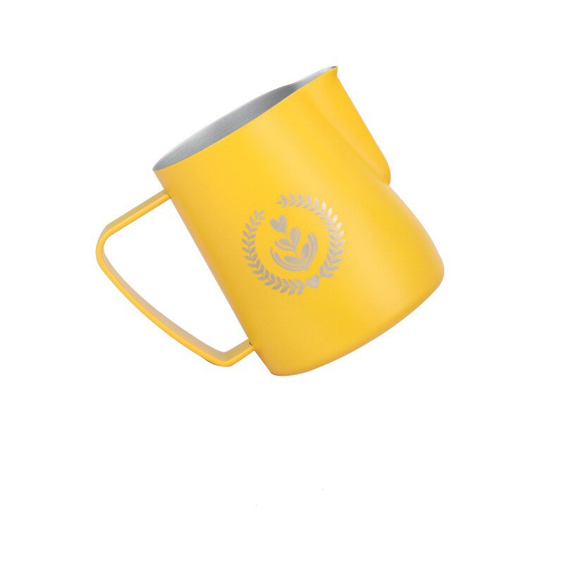 Edelstahl Milchschaum Topf, Milchschaum Tasse Kaffee Topf, latte Kunst Tasse Kaffee Cappuccino Mehrfarbig 350ml / 600ml