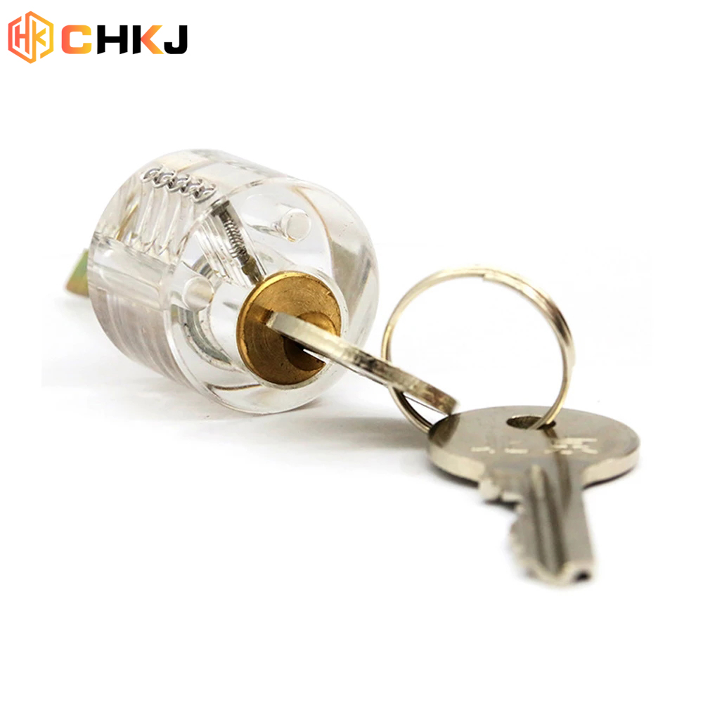 CHKJ Transparent Visible Lock Cutaway Mini Practice View Padlock Training Skill Pick For Locksmith Supplies Hardware With 2 Keys