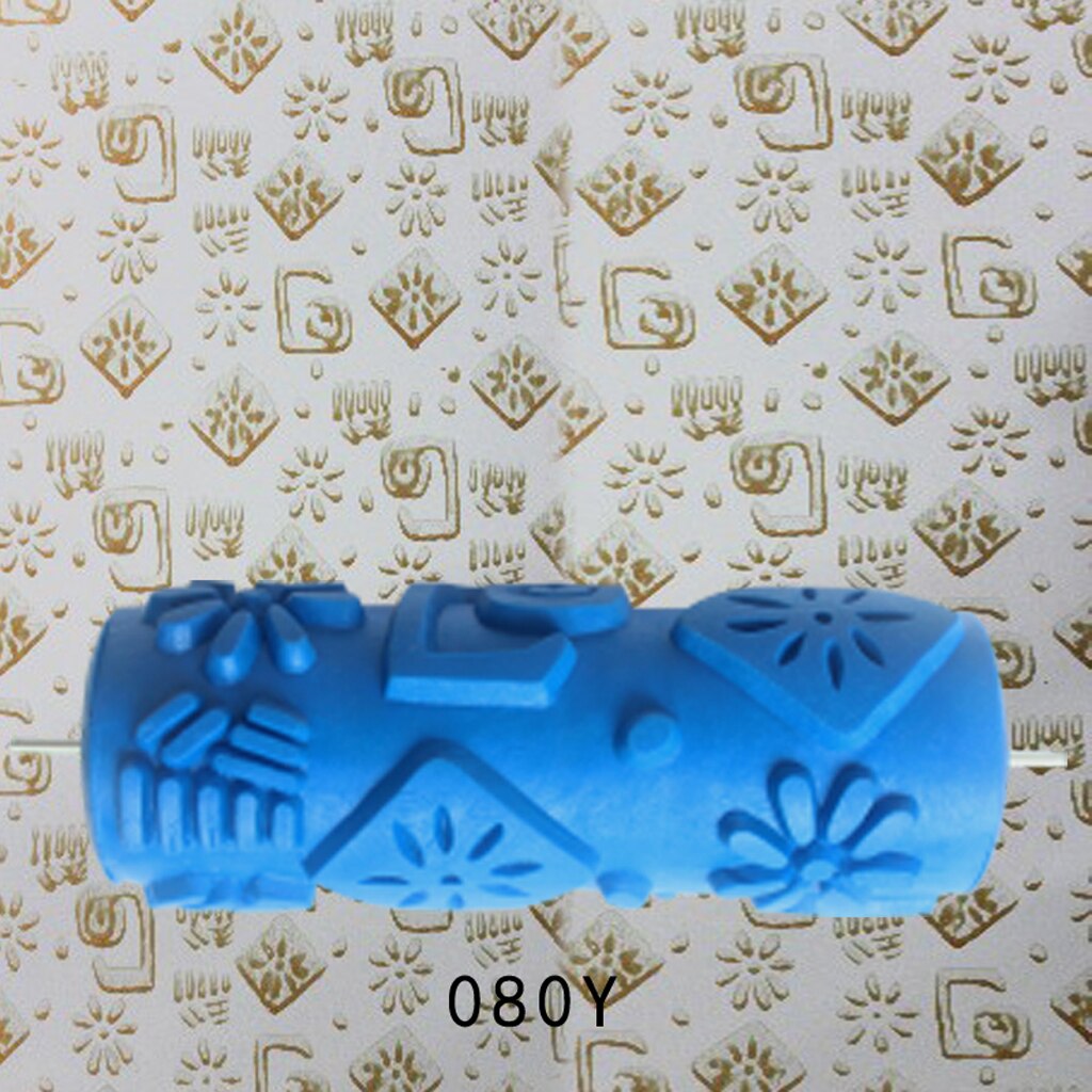 5'' Rubber Embossed Flower Pattern DIY Paint Roller Sleeve Decorative Texture Roller for Wall Painting Machine