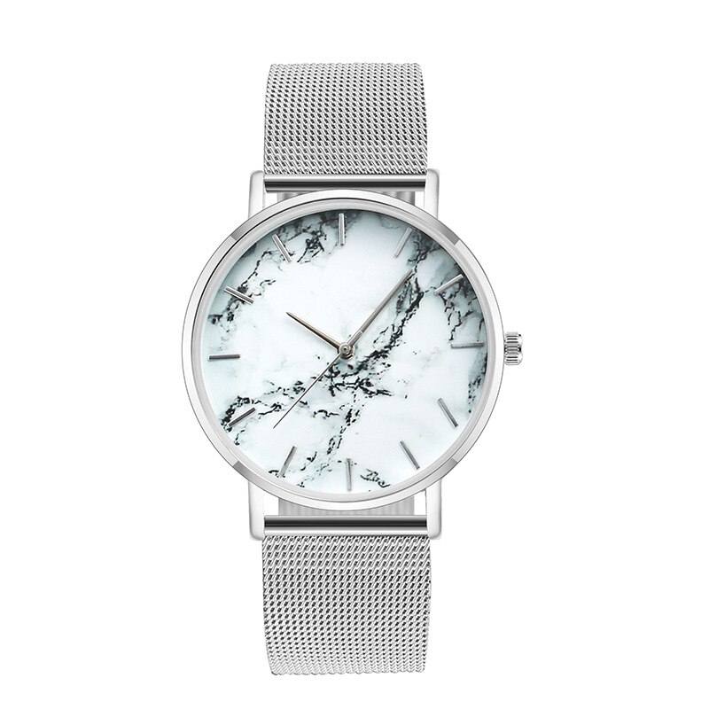 or Rose maille ceinture créative marbre montre pour femme de luxe femmes montre à Quartz Relogio Feminino directe: 3