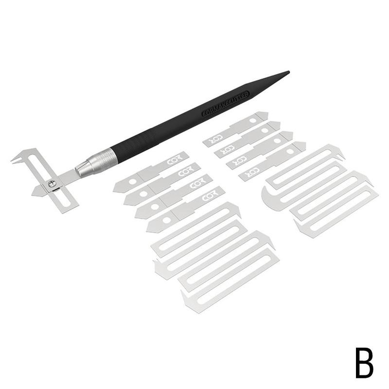 Mirror Carving Knife Handle And Blade Making Modification Tool For Gundam Mecha Model Manual DIY Parallel Symmetrical Line Knife: B