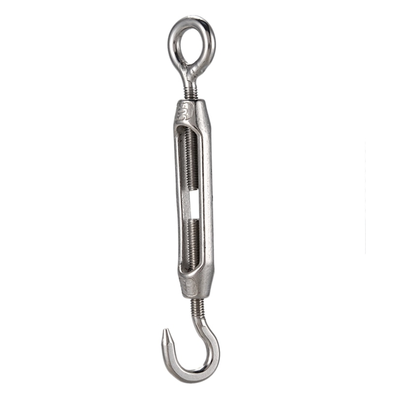 25 Pcs 4Mm Wire Rope Cable Thimbles Silver & 5 Pcs Hook Eye Turnbuckle Wire Rope Tension