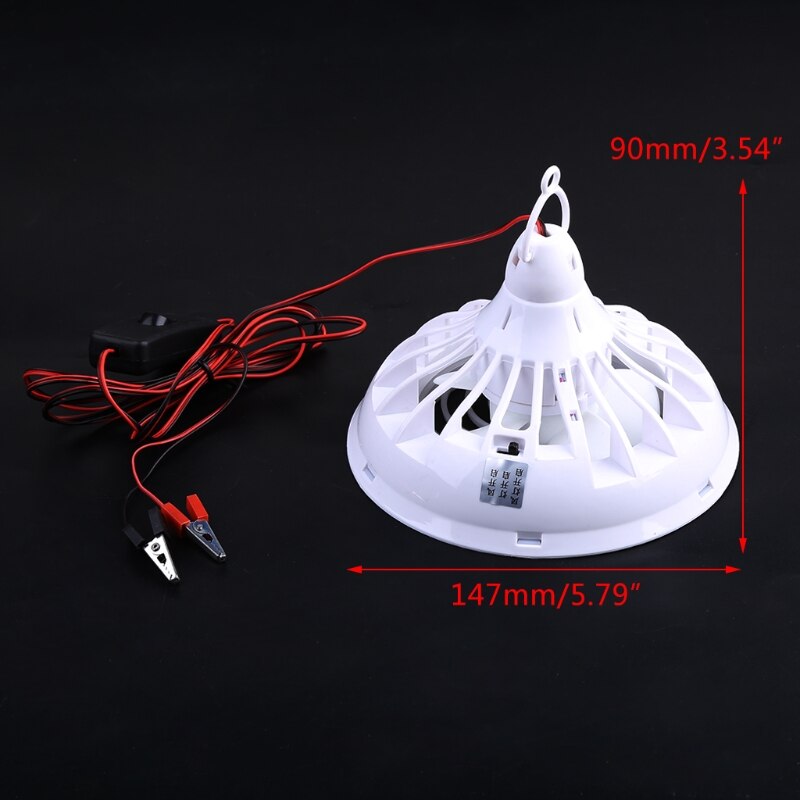 2in1 12V Ceiling Fan with LED Light Lamp Hanging Camping Tent Fan Lanterns for Outdoor Hiking Barbecue Home Dormitory