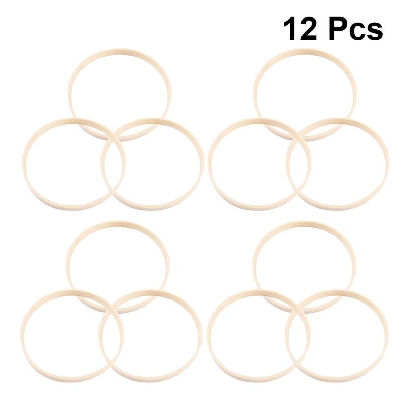 Gotetiso 6 Pezzi Anelli a Cerchio di Bambù Anelli di Ghirlanda in Bambù Dream Catcher Anelli Anelli a Cerchio Artigianali in Macramè Cornice Rotonda in Bambù per Decorazioni Fai Da Te Artigianato