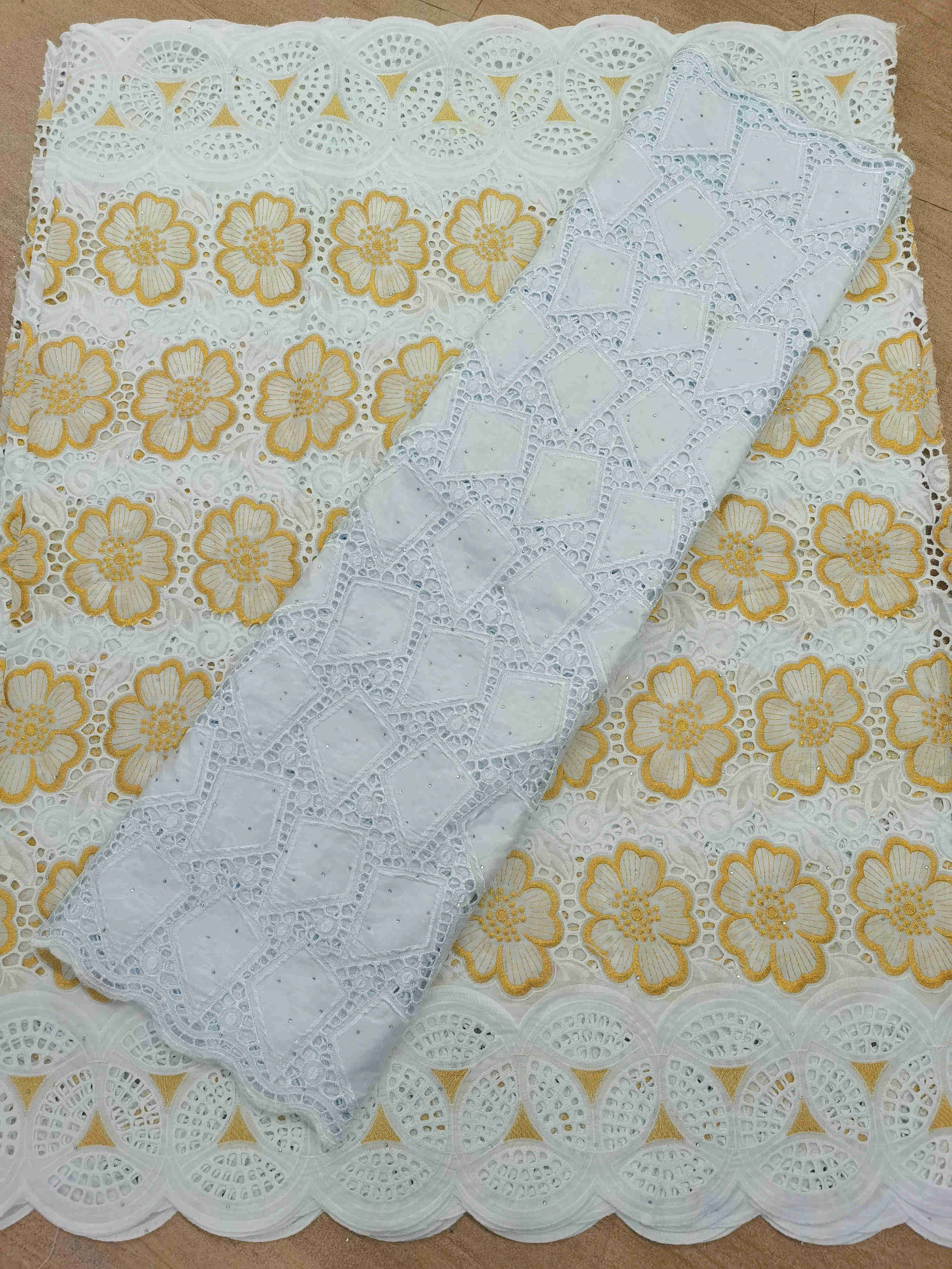 2.5 y tissus en dentelle suisse,  +2.5 y bazin brode riche broderie africaine, 100%  tissus en coton, voile suisse en dentelle populaire de style dubaï: 14