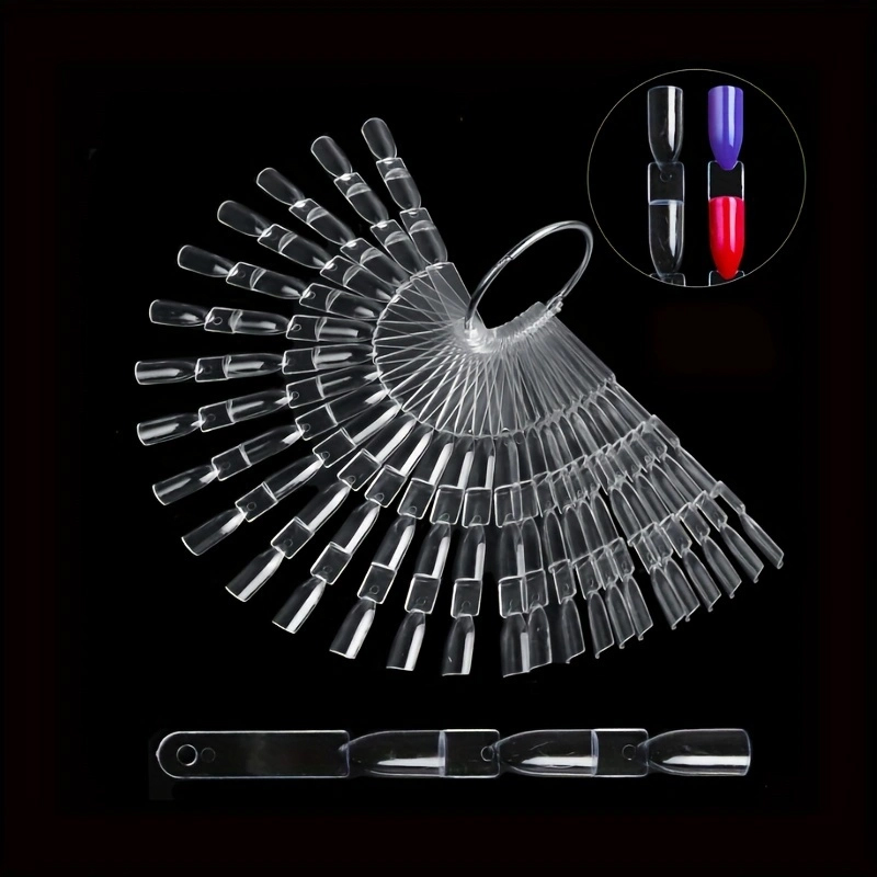 50 Nail Color Card Clear Nail Swatches Color Card Display Chart Gel Polish Template Nail Art Sample Stand Acrylic Palette