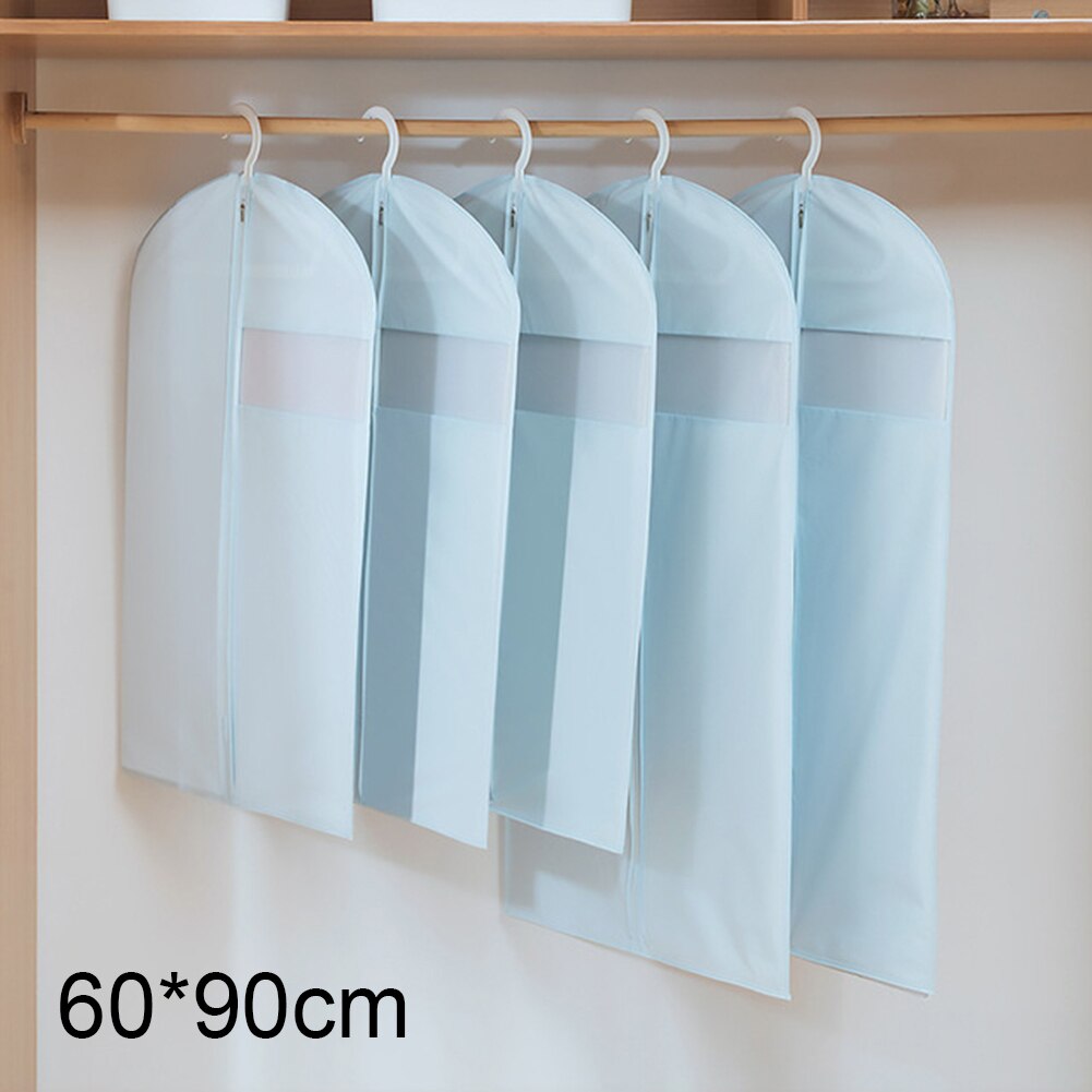 Vêtements housse anti-poussière translucide anti-poussière housse de protection manteau robe veste organisateur suspendu: Blue  S