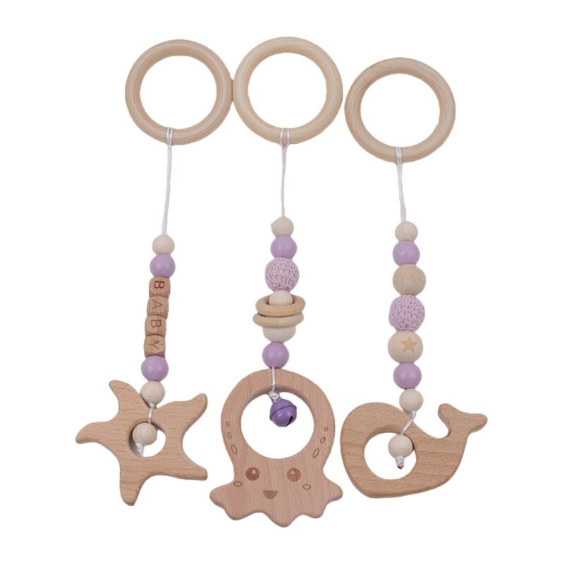 Baby Play Gym Frame Houten Beuken Activiteit Gym Frame Wandelwagen Opknoping Hangers Speelgoed Bijtring Ring Verpleging Rammelaar Speelgoed Room Decor: A23