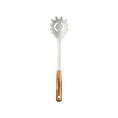 Silicone Utensil Kitchenware 1PC Non-stick Cooking Pot Cookware Spatula Egg Beaters Shovel Soup Spoon Kitchen Gadget Accessories: White Noodle Server