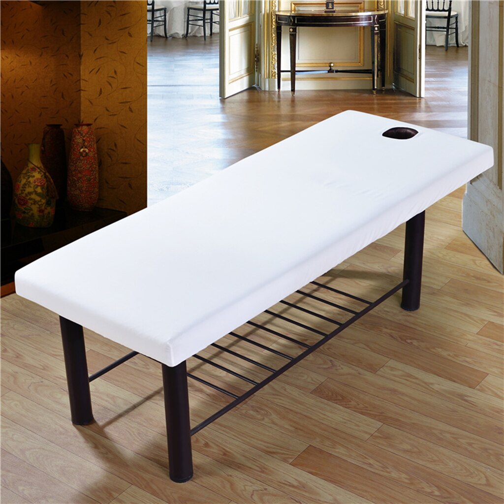 Brushed Cotton Beauty Massage Table Cloth Sheet Spa Bed Couch Cover 70x190cm: White