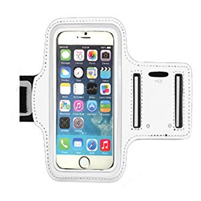 Besegad Sport fitness Brassard Carrying Armband Hand Case Houder voor Smartphone iPhone 8 7 6 S 6 S iphone6 iphone6s 4.7 Inch: White