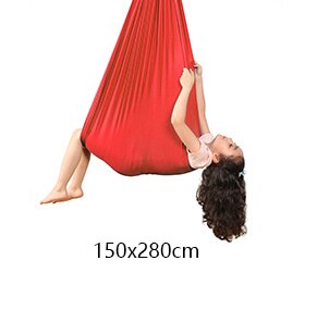 Kids adult Cotton Outdoor Indoor Swing Hammock for Cuddle Up To Sensory Child Therapy Soft Elastic Parcel Steady Seat Swing: red 150