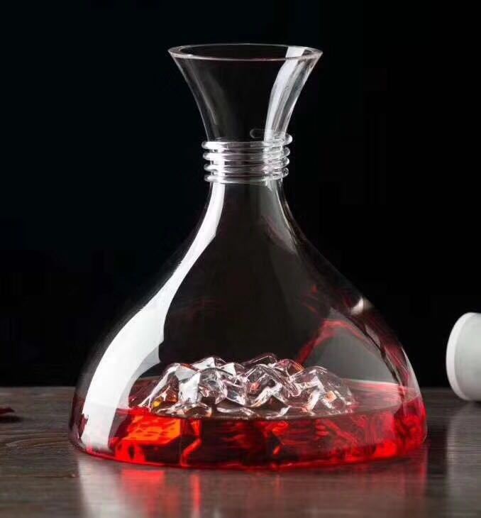 Iceberg Decanter Ice Decanter Lead-free Crystal Glass Red Wine Decanter Wine Decanter High-end: Ice cube1800ml