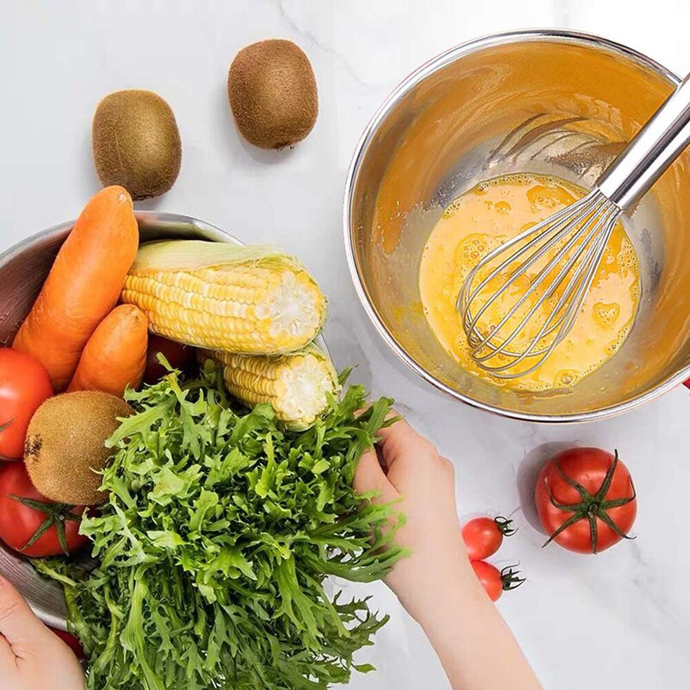 Cuenco de mezcla de acero inoxidable con cubierta de silicona (juego de 5), juego de cuencos antideslizantes para batidos, cuencos de mezcla para cocina de ensalada