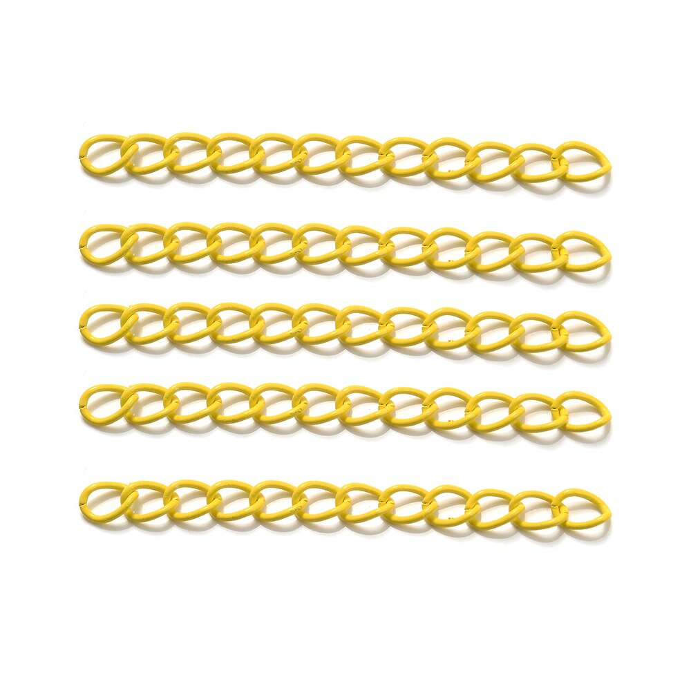 50 sztuk/partia łańcuchy przedłużające ze stali nierdzewnej Multicolor naszyjnik bransoletka łańcuch dla DIY ocena biżuteria dokonywanie dostaw 50MM: yellow