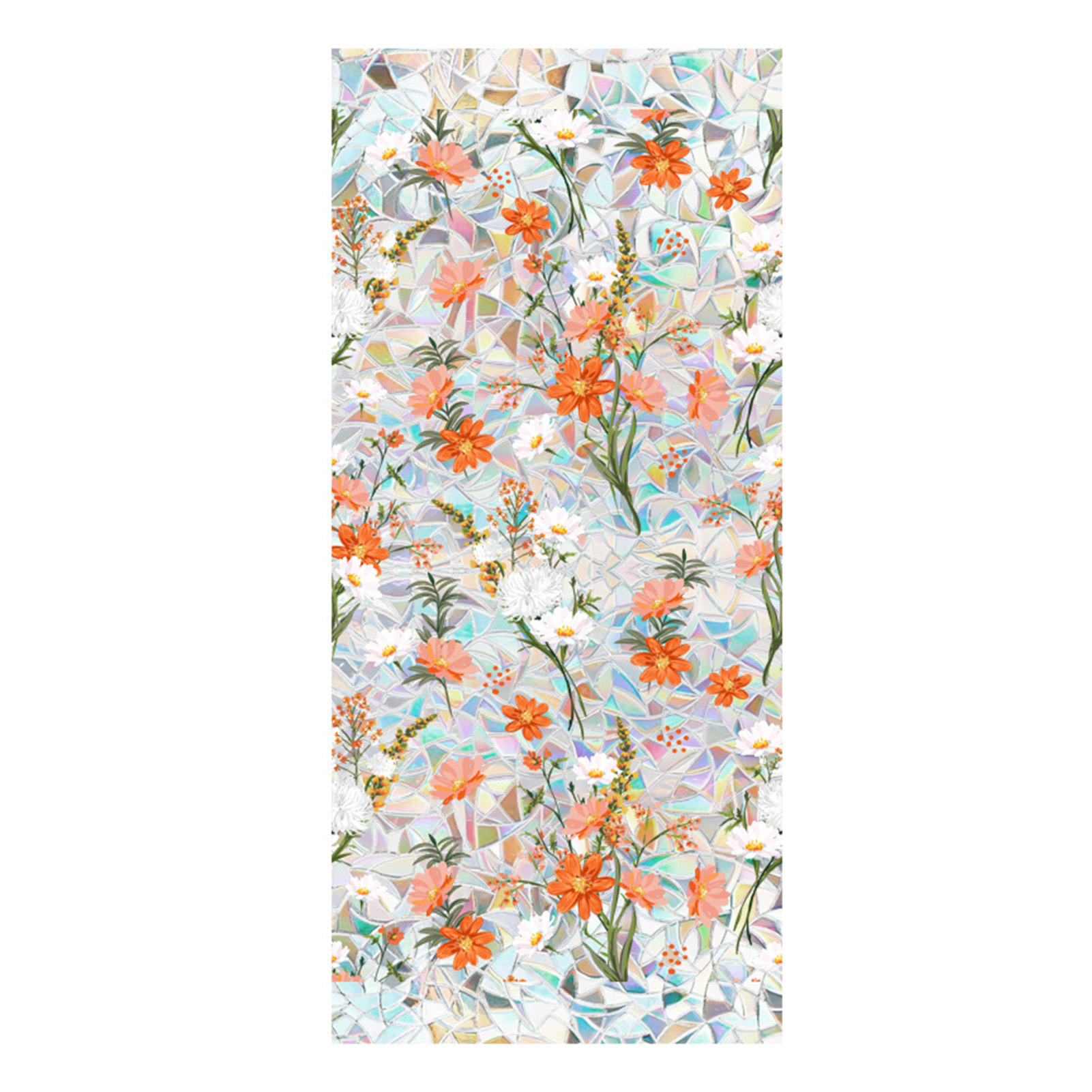 Stained Glass Static Window Privacy Film Sun Blocking Glass Cling Waterproof PVC Home Bathroom Window Covering Film Sticker: Silver