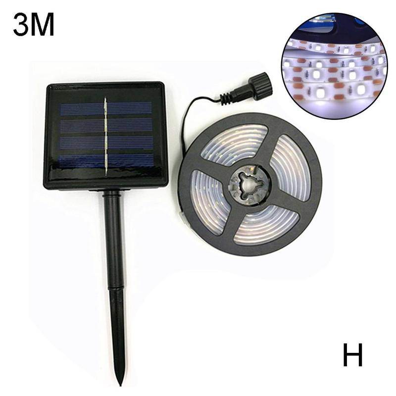 Solar Powered 3/4/5/10M Strip Light Outdoor RGB 2835 Backlight Tape Ribbon Decor LED Flexible Garden Strip Lighting Waterpr U6S2: 3M6500K(
