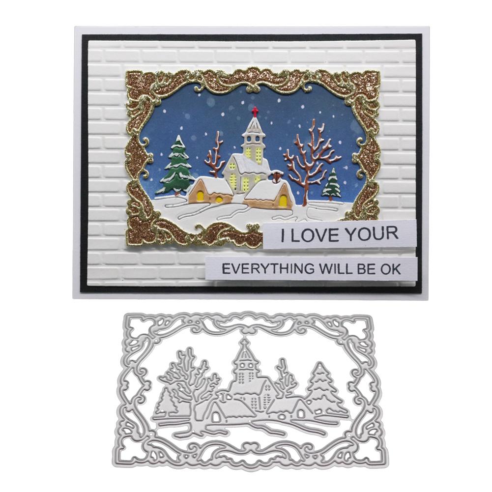 Metal Craft Snowy Day Pattern Paper Die Cutting Dies for Scrapbooking/DIY Christmas Wedding Halloween Cards Hand Making