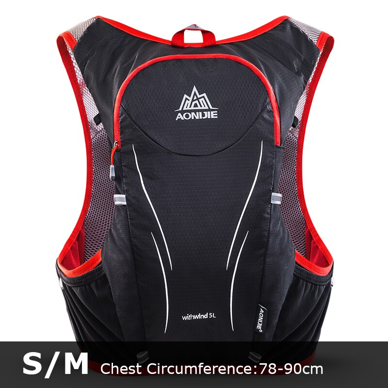 AONIJIE C928 5L Hydration Backpack Rucksack Bag Vest Harness 2L Water Bladder Hiking&Camping Running Marathon Race Sports Sets: C928-SM Red