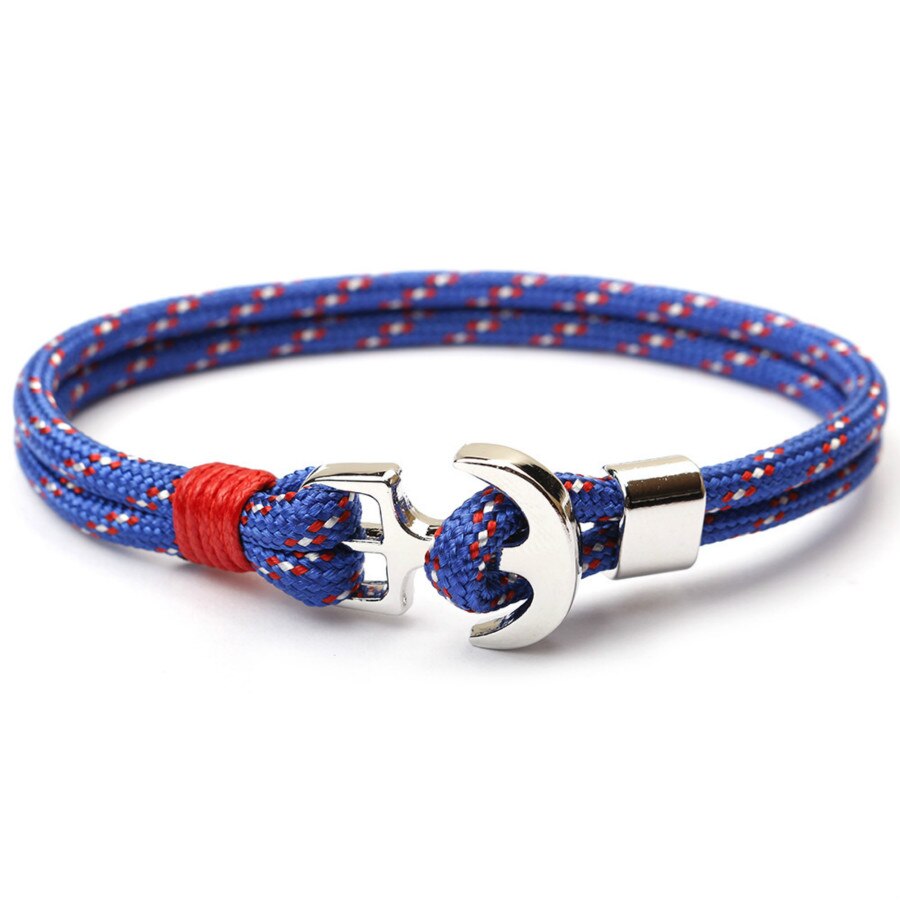 bateau ancre hommes foulard de tête pour femme Bracelets nautique survie corde chaîne Paracord Bracelet mâle Wrap métal crochets
