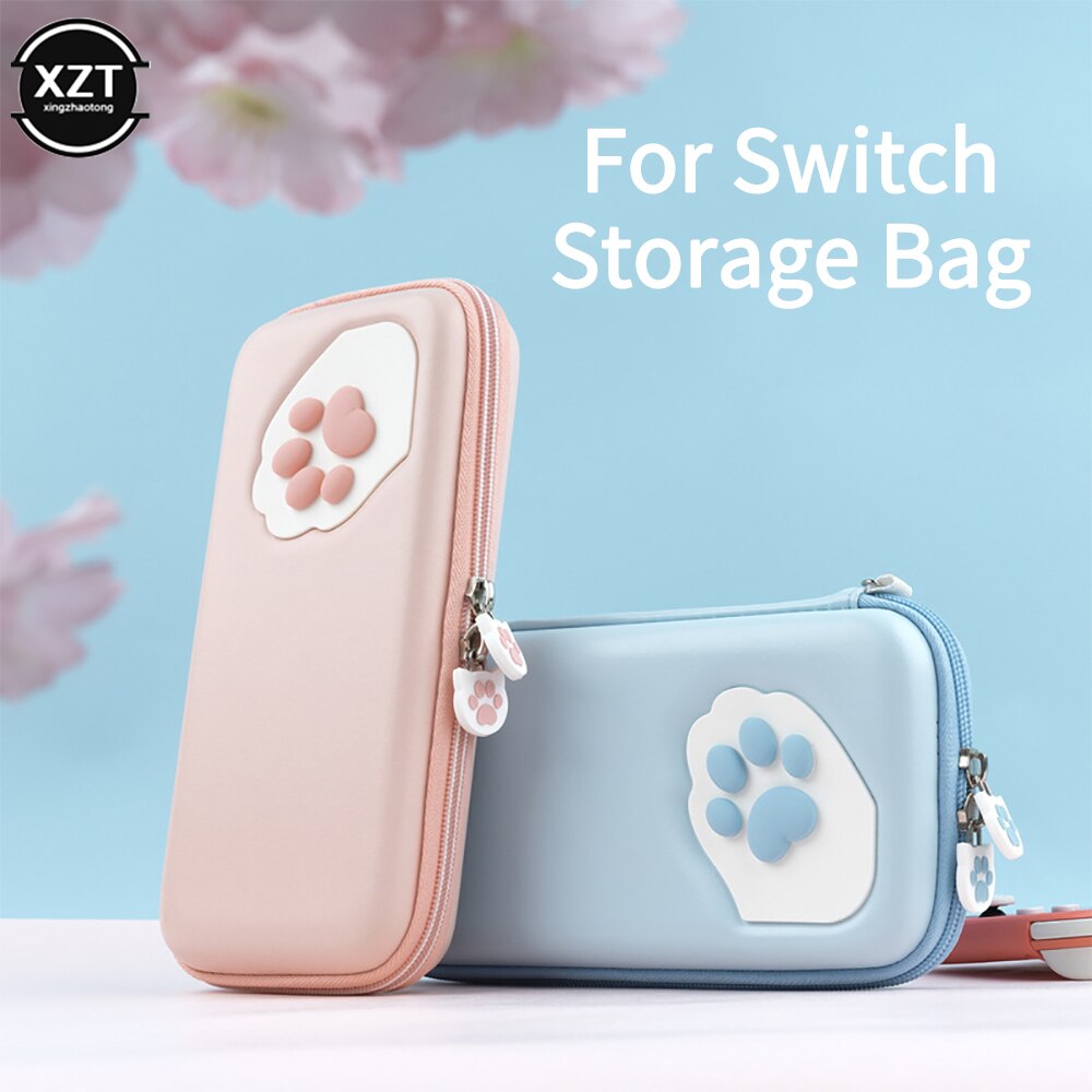 Leuke Kat Klauw Opbergtas Voor Nintendo Schakelaar Water-Proof Beschermhoes Reizen Draagtas Voor Nintendo Switch Game accessoires