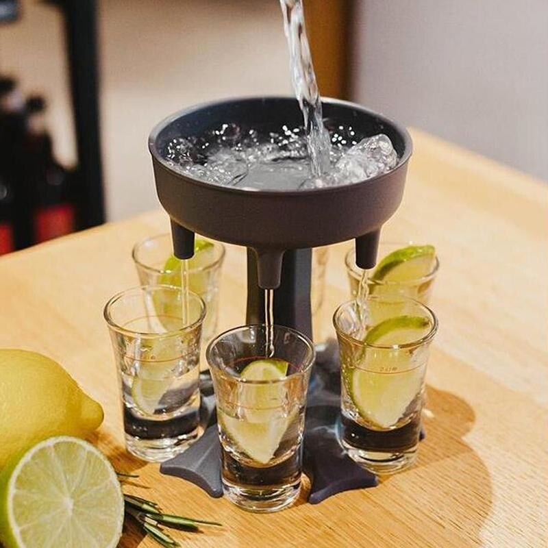 6 Shot Plastic Dispenser Holder Wine Whisky Beer Dispenser Party Games Drinking Tools Rack Bar Sets Accessories Liquor Dispenser