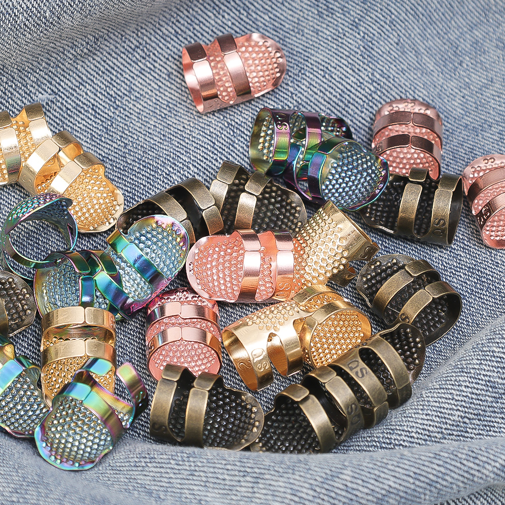 retrò protezione per le dita Anello ditale antico fa per lavoro manuale Aghi per ditale antiscivolo impostato da cucito fai da te per la casa Accessori per strumenti