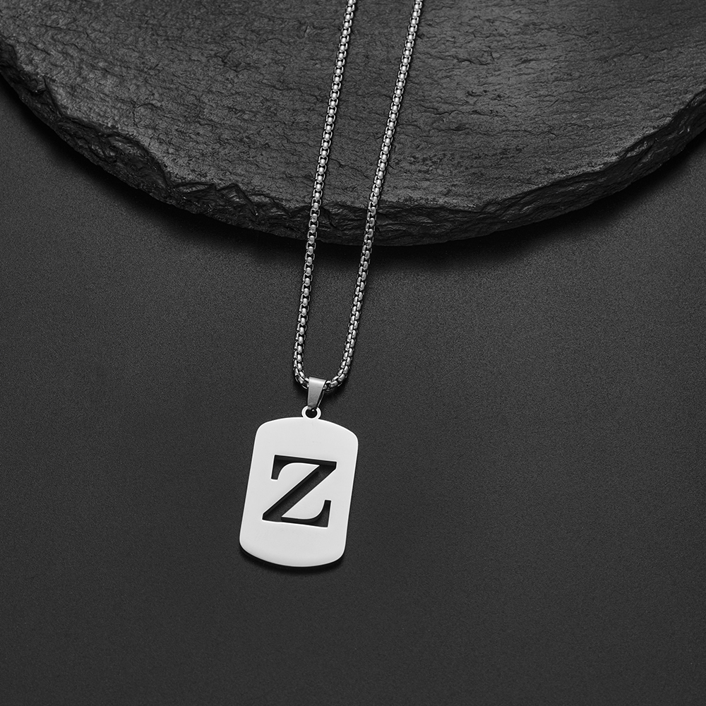 Collar con colgante de letras del nombre inicial para Hombre y mujer, joyería de acero inoxidable con A-Z del alfabeto, delicado, 2024
