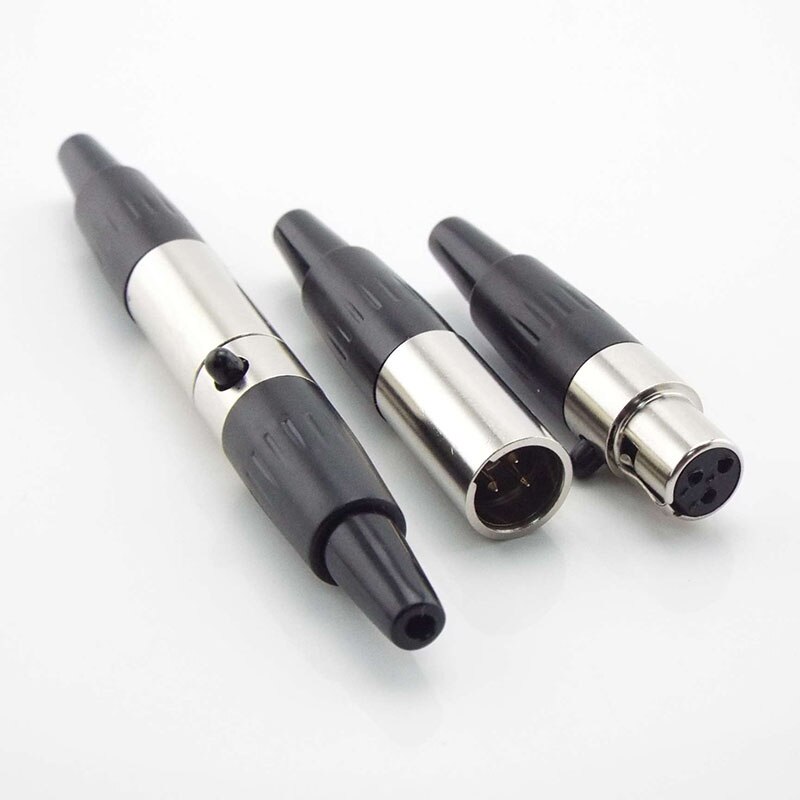 Mini Audio Adapter Microphone 3Pin XLR Male Female Power Plug Soldering Straight MIC Connector