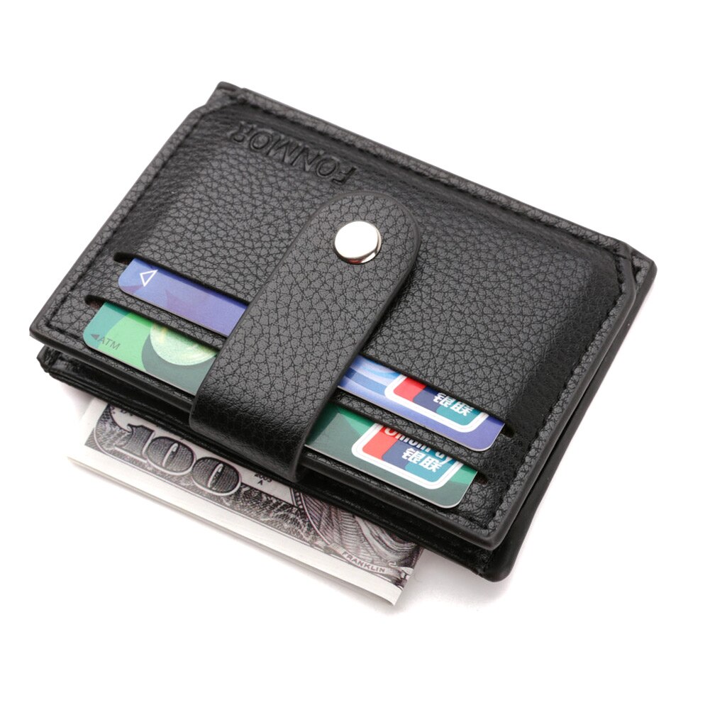 Mannen Mini Pu Lederen Card Bag Holder Purse Id Credit Card Wallet Xin