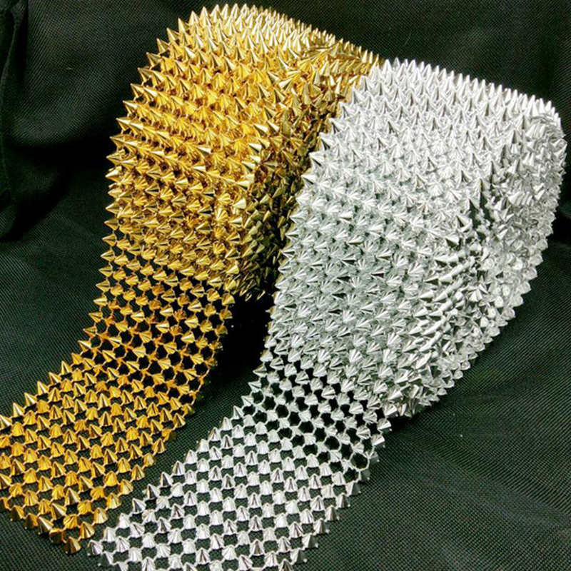 Cinta de malla con puntas, tachuelas con diamantes de imitación para bolso, sombrero, zapatos, ropa, artesanía de cuero, decoración, accesorios DIY