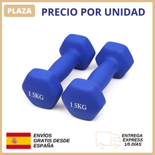 Pesa - Mancuerna vinilo 1.5 kilo ABADIA Ejercicio Fitness - Pesas Cortas - Anti-Rodadura - Antideslizante - Hexagonales | Entrenamiento en Casa y Gimnasio (1.5 Kg) Fitness Tonificar y aumentar masa muscular Deporte