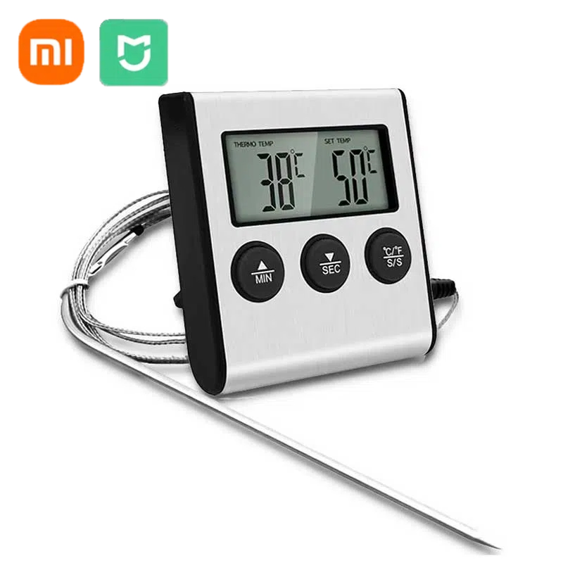 Xiaomi digitalt termometer kjøkken matlaging kjøtt mat for stekeovn bbq grill timerfunksjon med sonde varmemåler fjernkontroll trådløs: Default Title