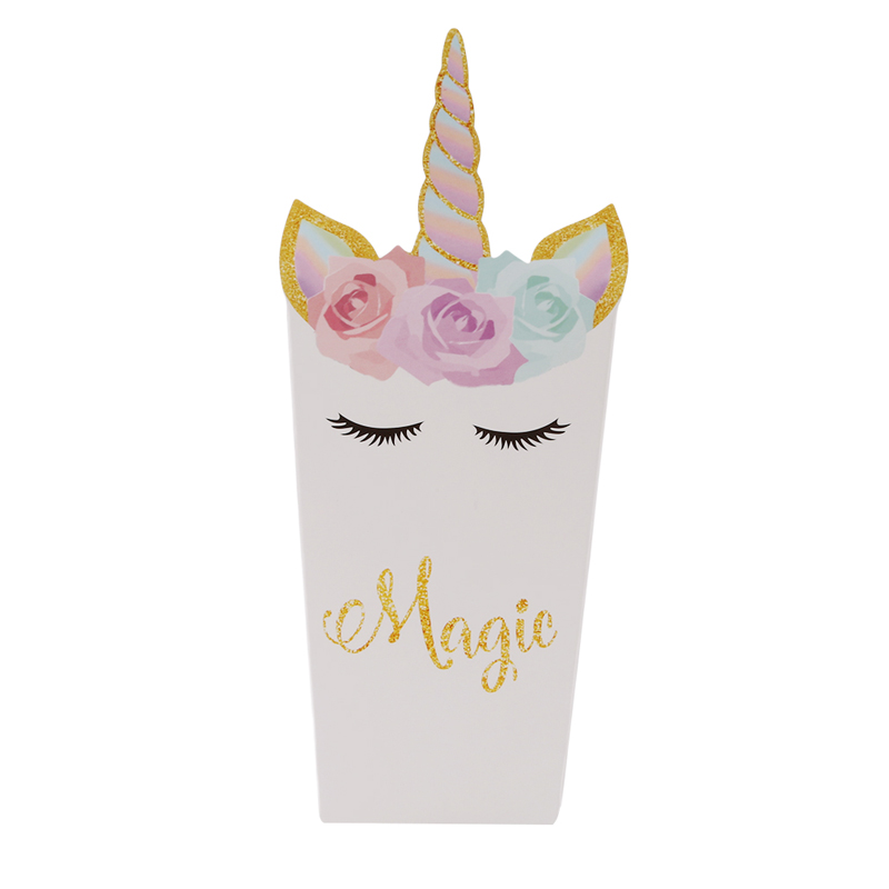 12 Pcs/set Unicorn Cute Popcorn Box Party Supply Case Box Favor Accessory Kids Birthday Wedding Party Supplies
