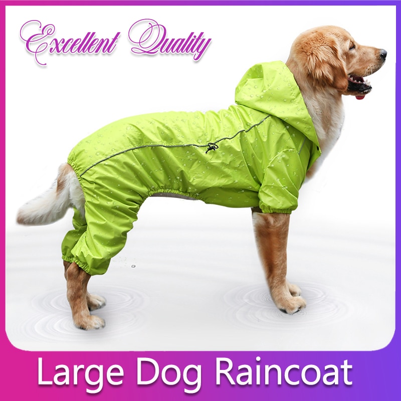 Large Dog Raincoat Cloak Golden Retriever Clothes Medium Big Dog Rain Coat Winter Costumes Waterproof Jumpsuit For Labrador